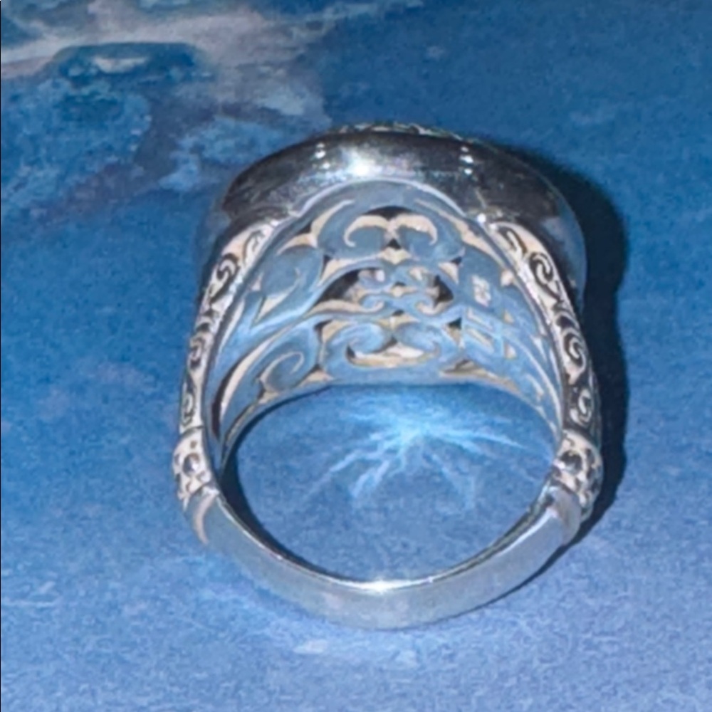Silver Ae Hammered Dome Ring - image 6
